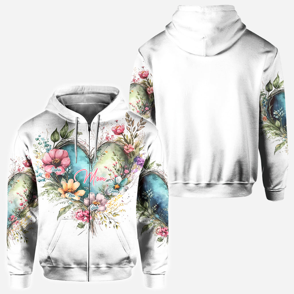 Blumen für Mama und Oma – Personalisiertes Mutter-Shirt