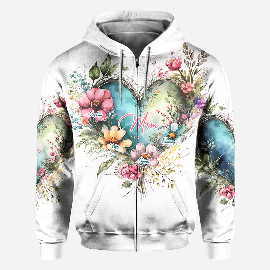 Blumen für Mama und Oma – Personalisiertes Mutter-Shirt