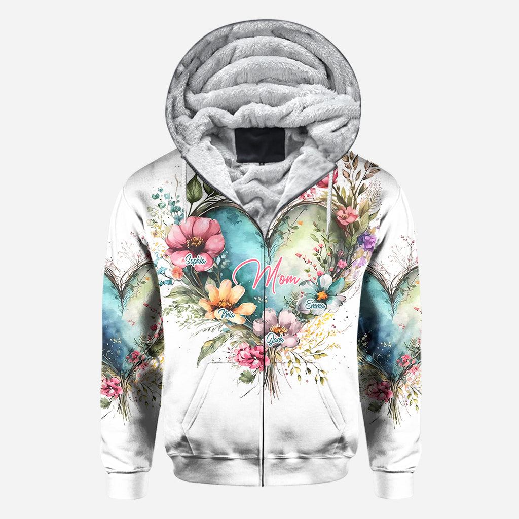 Blumen für Mama und Oma – Personalisiertes Mutter-Shirt