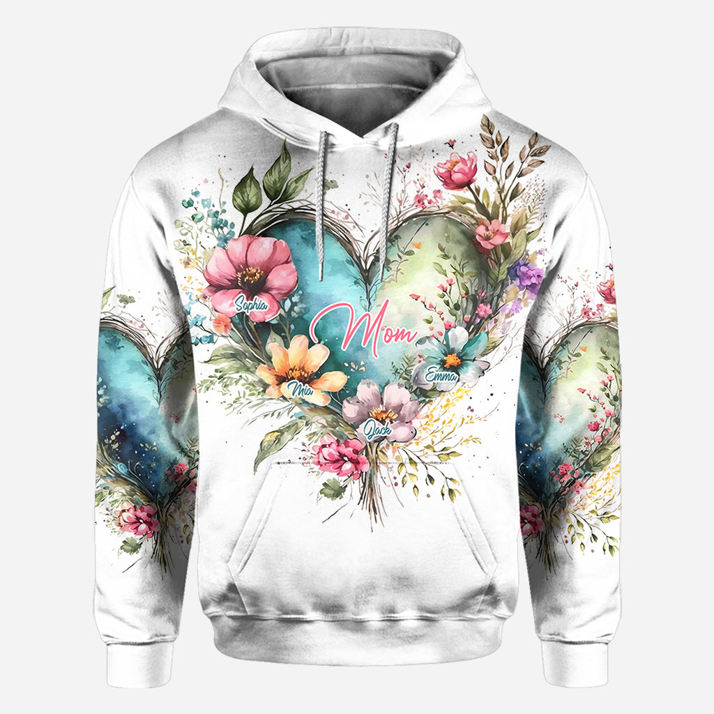 Blumen für Mama und Oma – Personalisiertes Mutter-Shirt