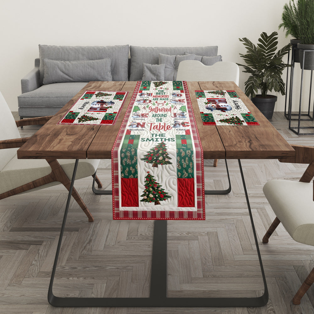 Frohe Weihnachten – Personalisierter Tischläufer und Platzset für die ganze Familie