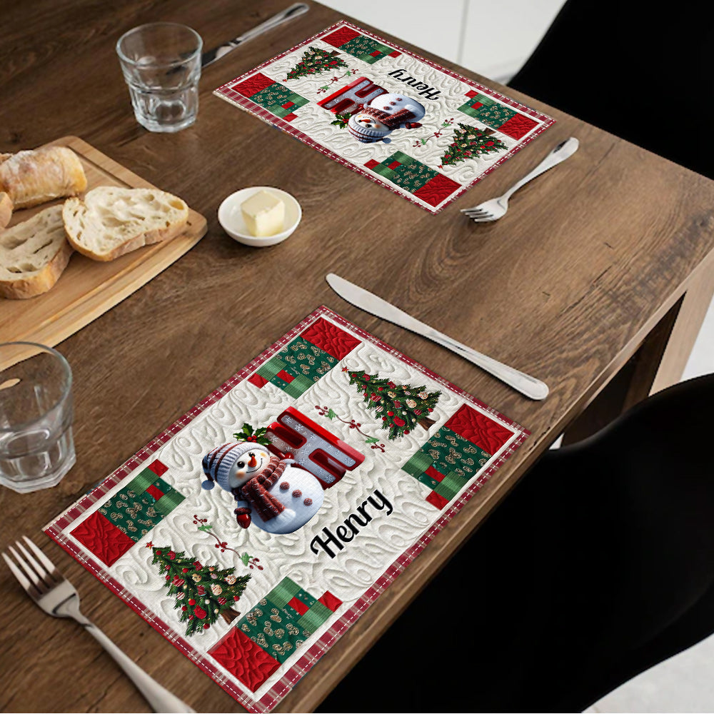 Frohe Weihnachten – Personalisierter Tischläufer und Platzset für die ganze Familie