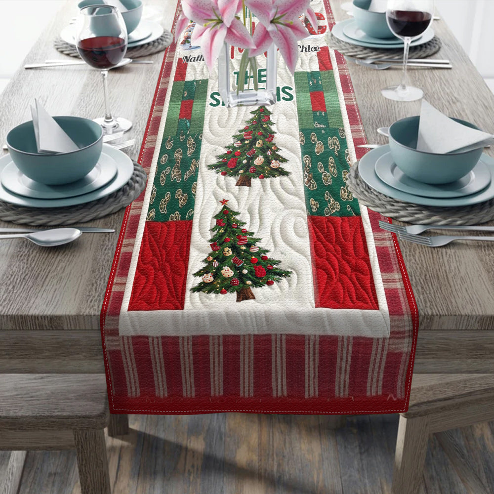 Frohe Weihnachten – Personalisierter Tischläufer und Platzset für die ganze Familie