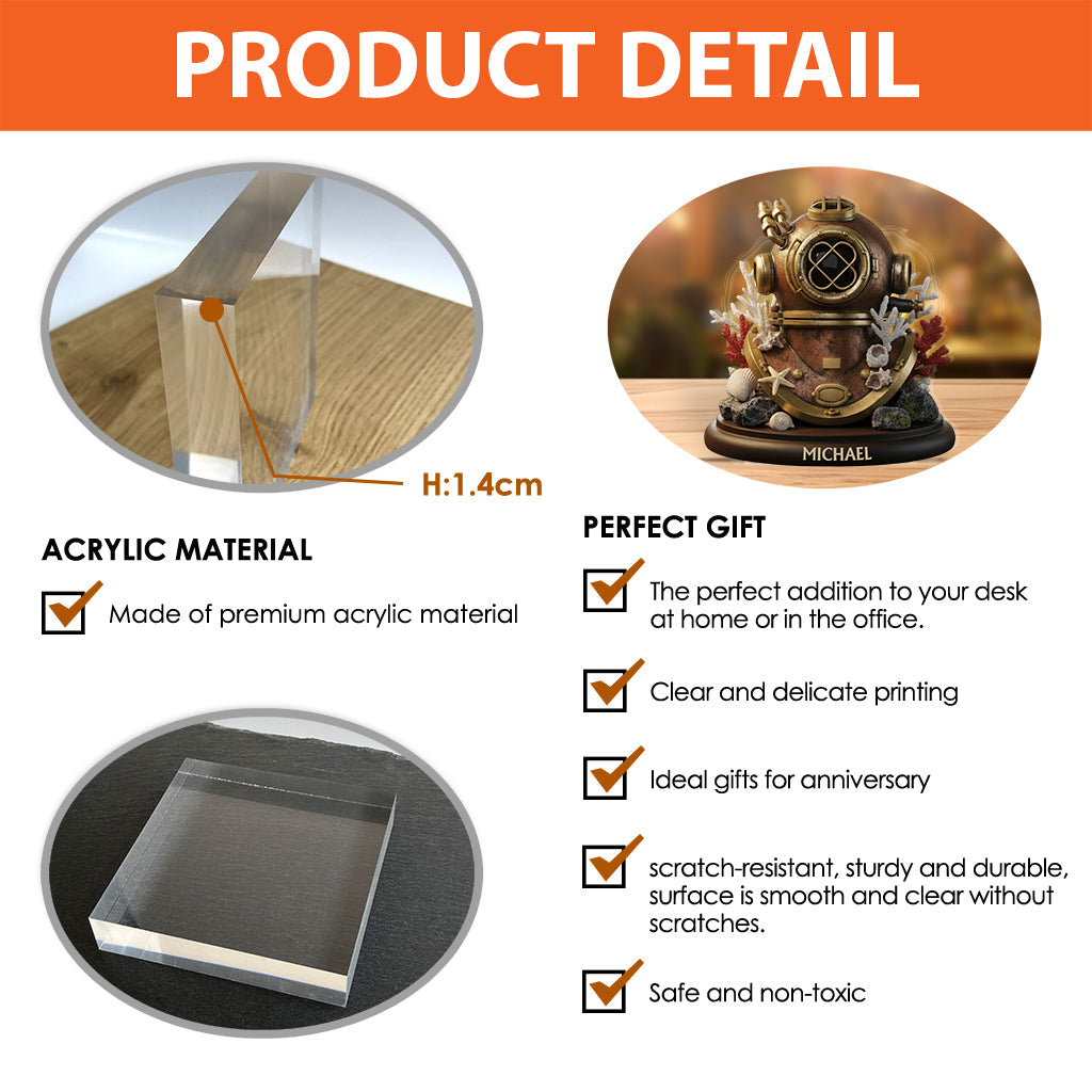 Tauchbegeisterung – Personalisierte Acrylplakette in individueller Form