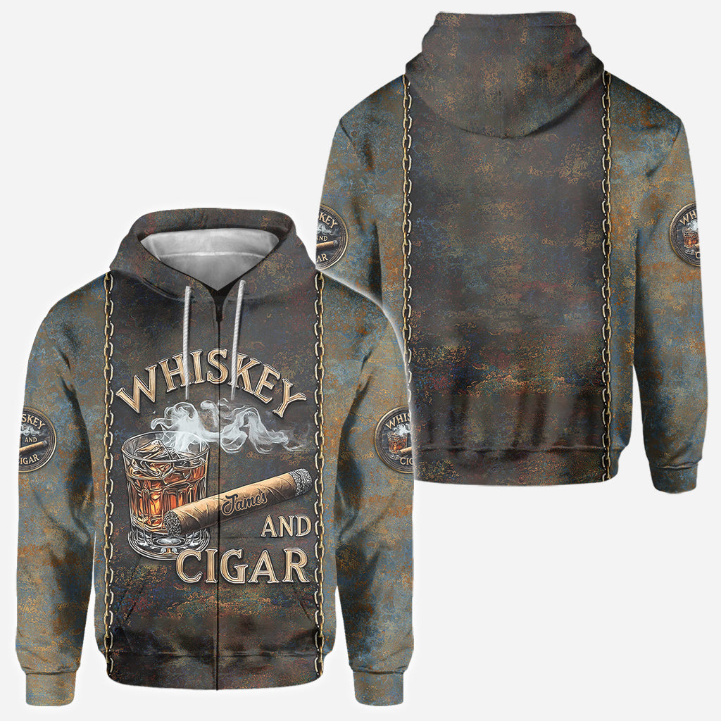 Whisky und Zigarre – Personalisiertes Whisky-Shirt