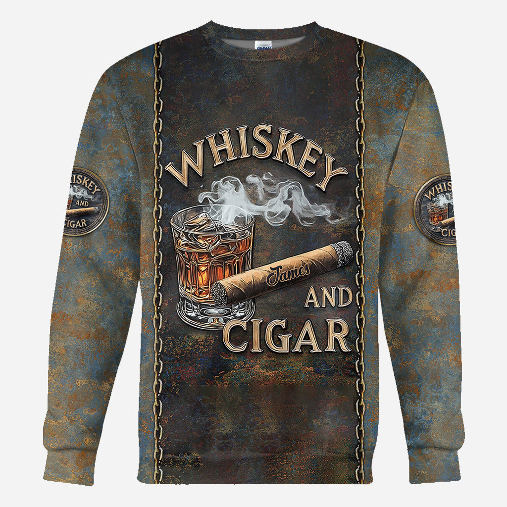 Whisky und Zigarre – Personalisiertes Whisky-Shirt