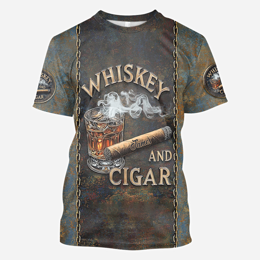 Whisky und Zigarre – Personalisiertes Whisky-Shirt