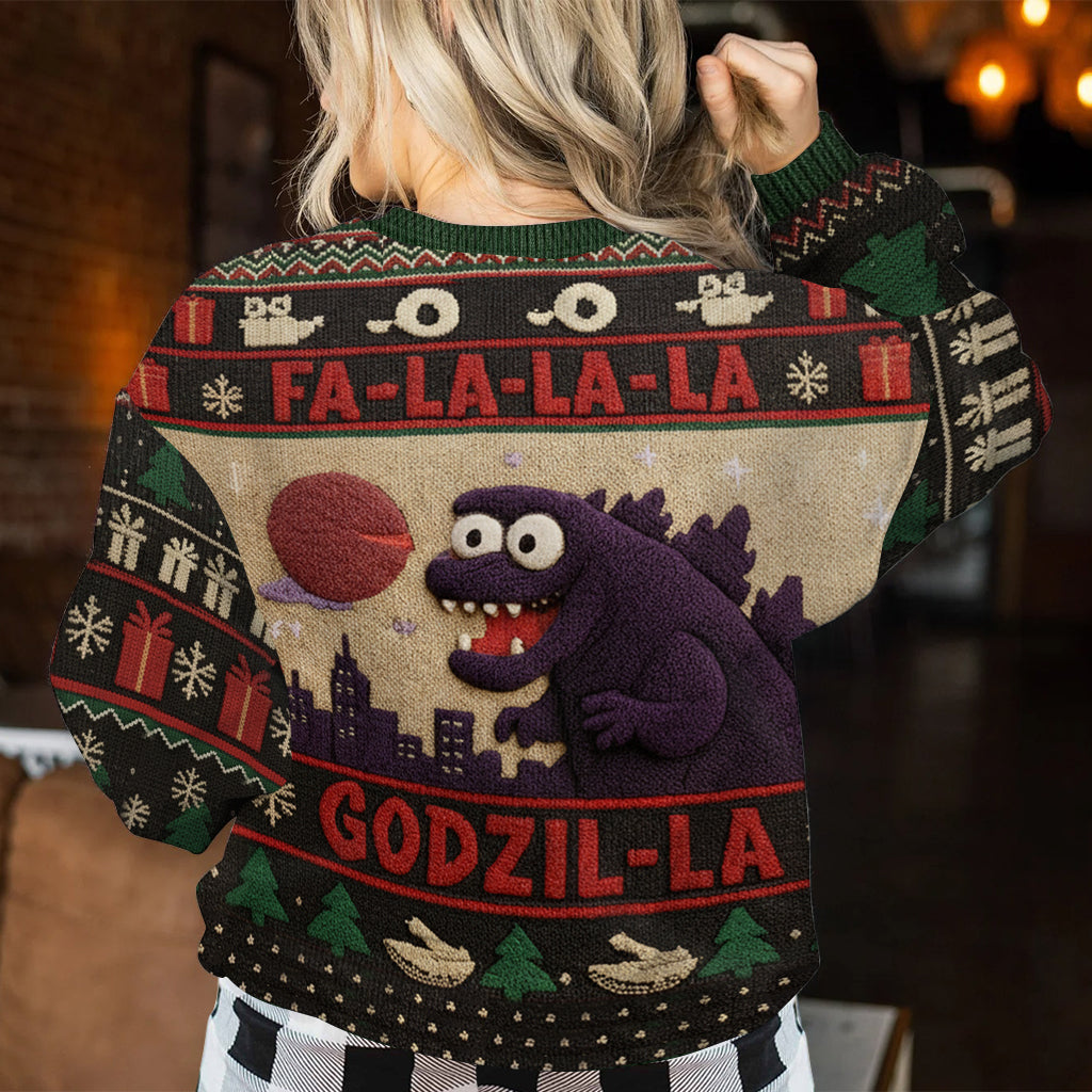 Godzilla-Weihnachtspullover - Personalisierter Riesenmonster-Pullover
