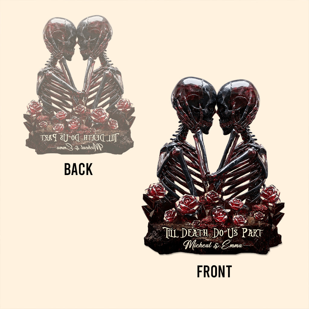 Bis dass der Tod uns scheidet – Personalisierte Acrylplakette in individueller Form für Paare