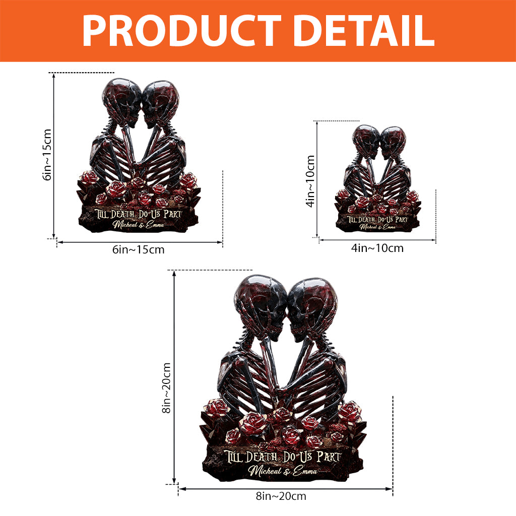 Bis dass der Tod uns scheidet – Personalisierte Acrylplakette in individueller Form für Paare