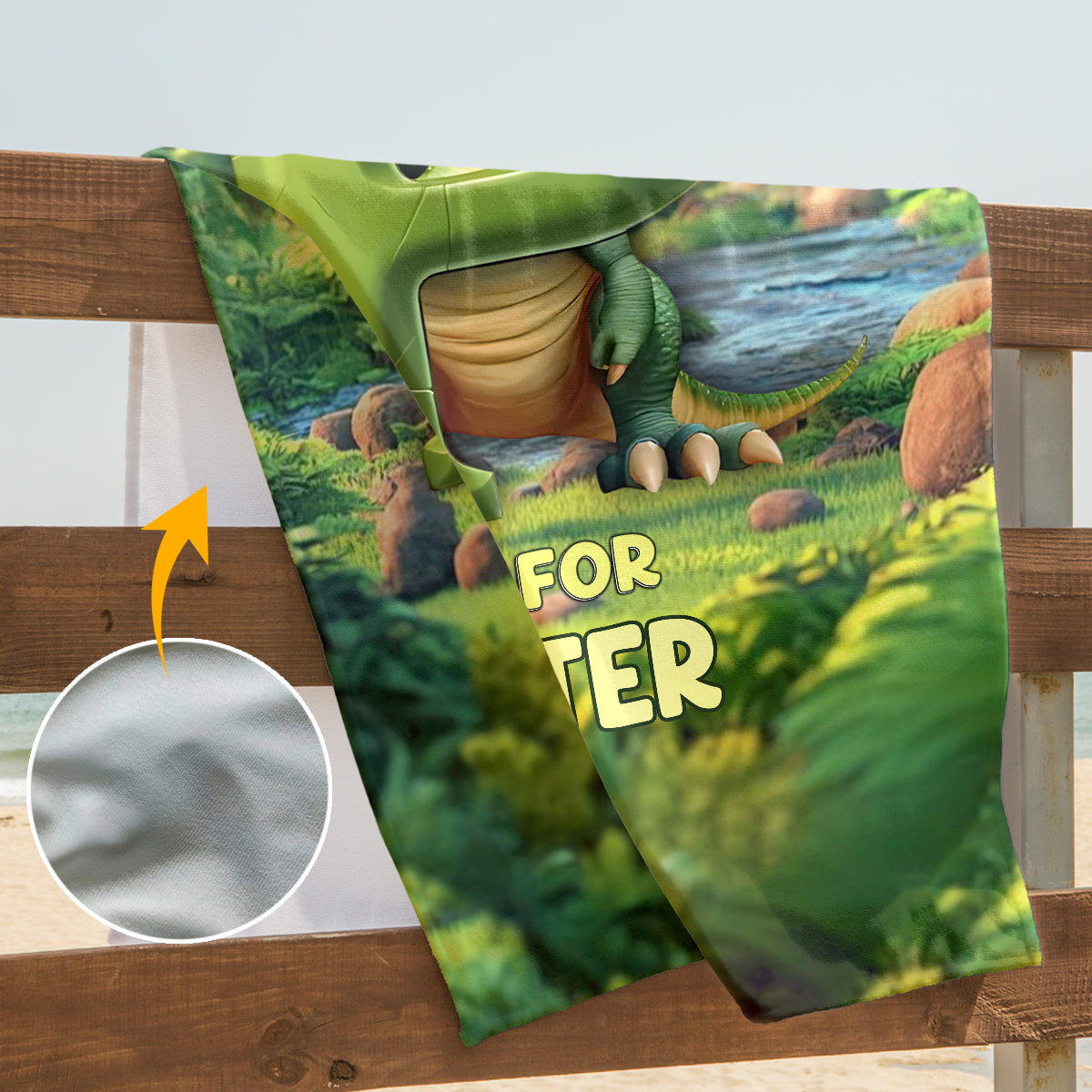 Kinder-Meerjungfrauen-/Dinosaurier-/LKW-Alphabet – personalisiertes, schnelltrocknendes Strand-/Badetuch