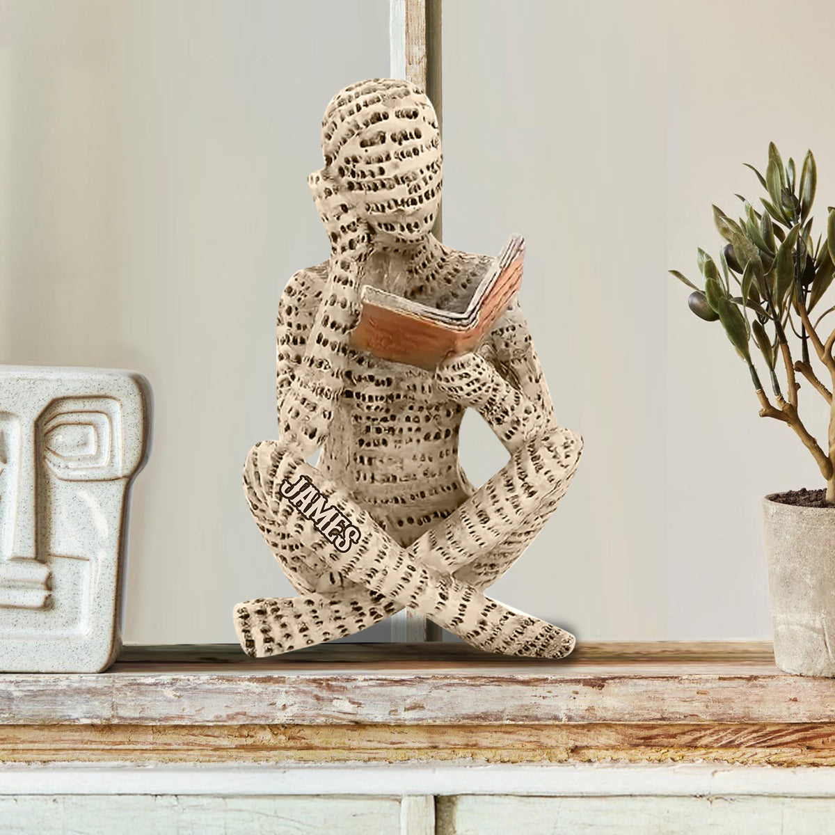 Ich möchte nur - Personalisierte Buch-Holzplakette in individueller Form