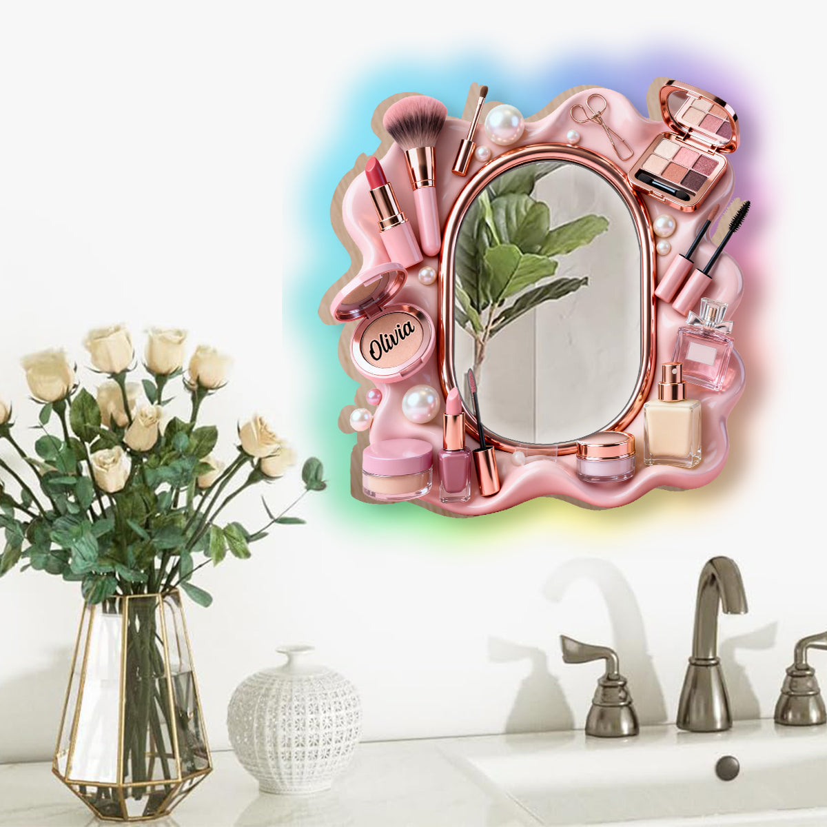 Makeup Artist - Personalized Makeup Wall Mirror With LED Light