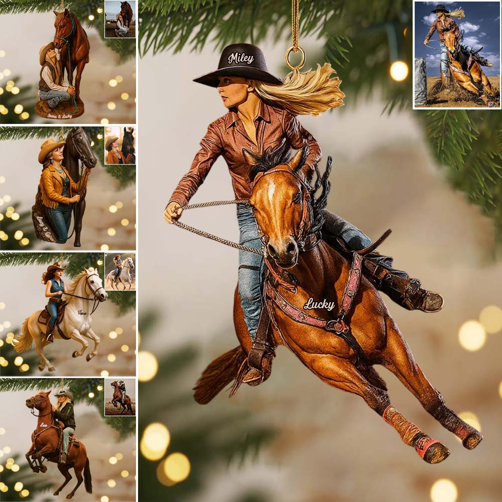 Einfach ein Mädchen, das Pferde liebt – Personalisierte, individuell gefertigte Pferde-Minifigur als 3D-Ornament