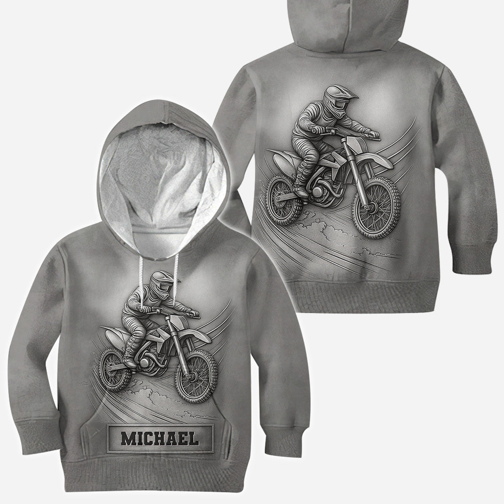 Metalic Dirt Bike/ Motocross - Personalized Dirt Bike All Over Shirt