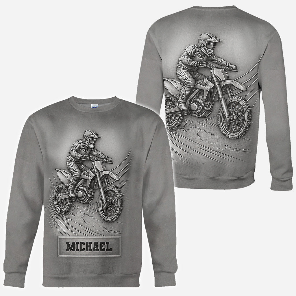 Metalic Dirt Bike/ Motocross - Personalized Dirt Bike All Over Shirt