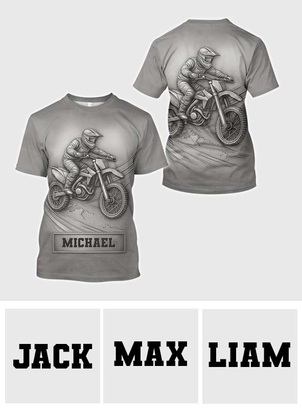 Metalic Dirt Bike/ Motocross - Personalized Dirt Bike All Over Shirt