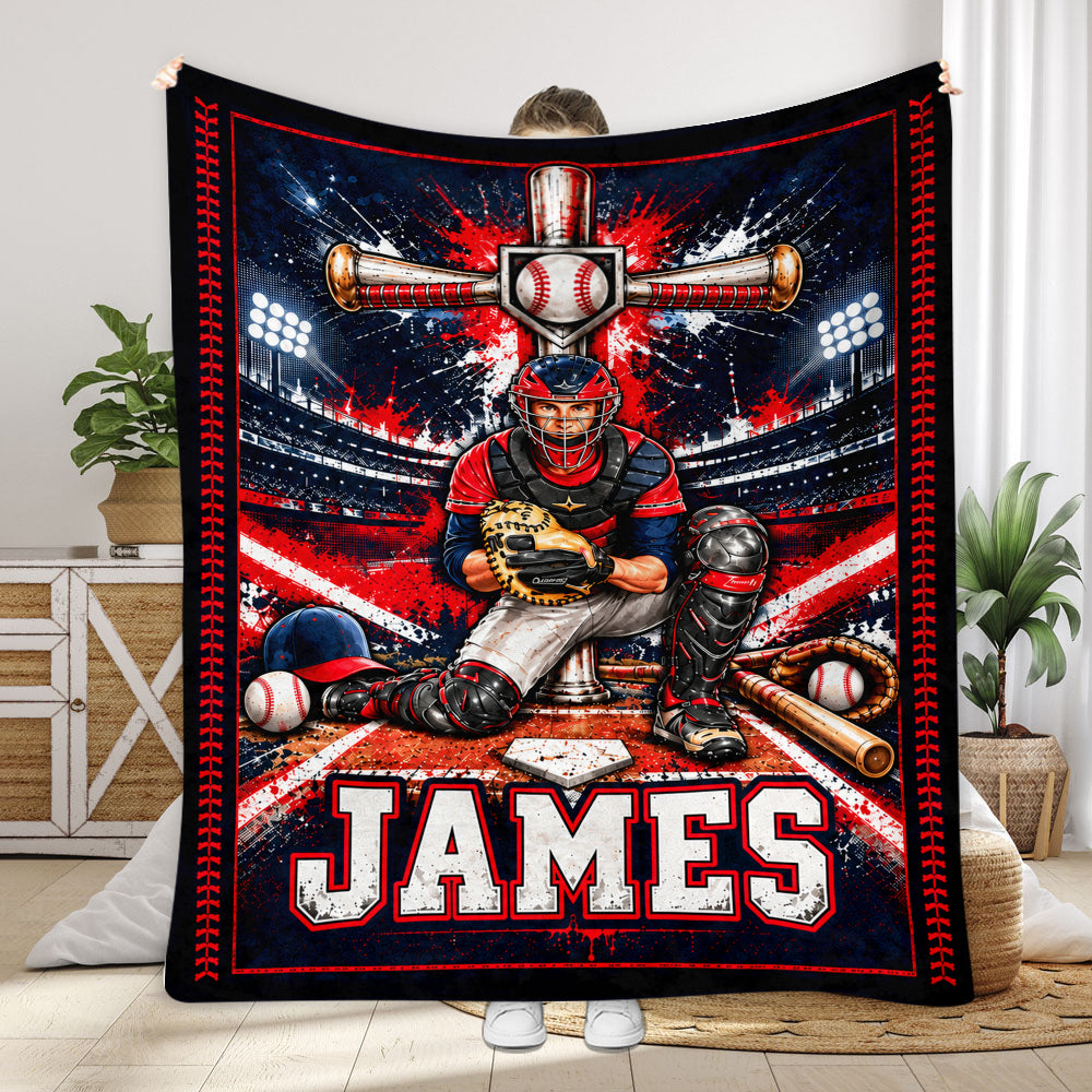 Gott lieben, Baseball spielen - Personalisierte Baseball-Decke