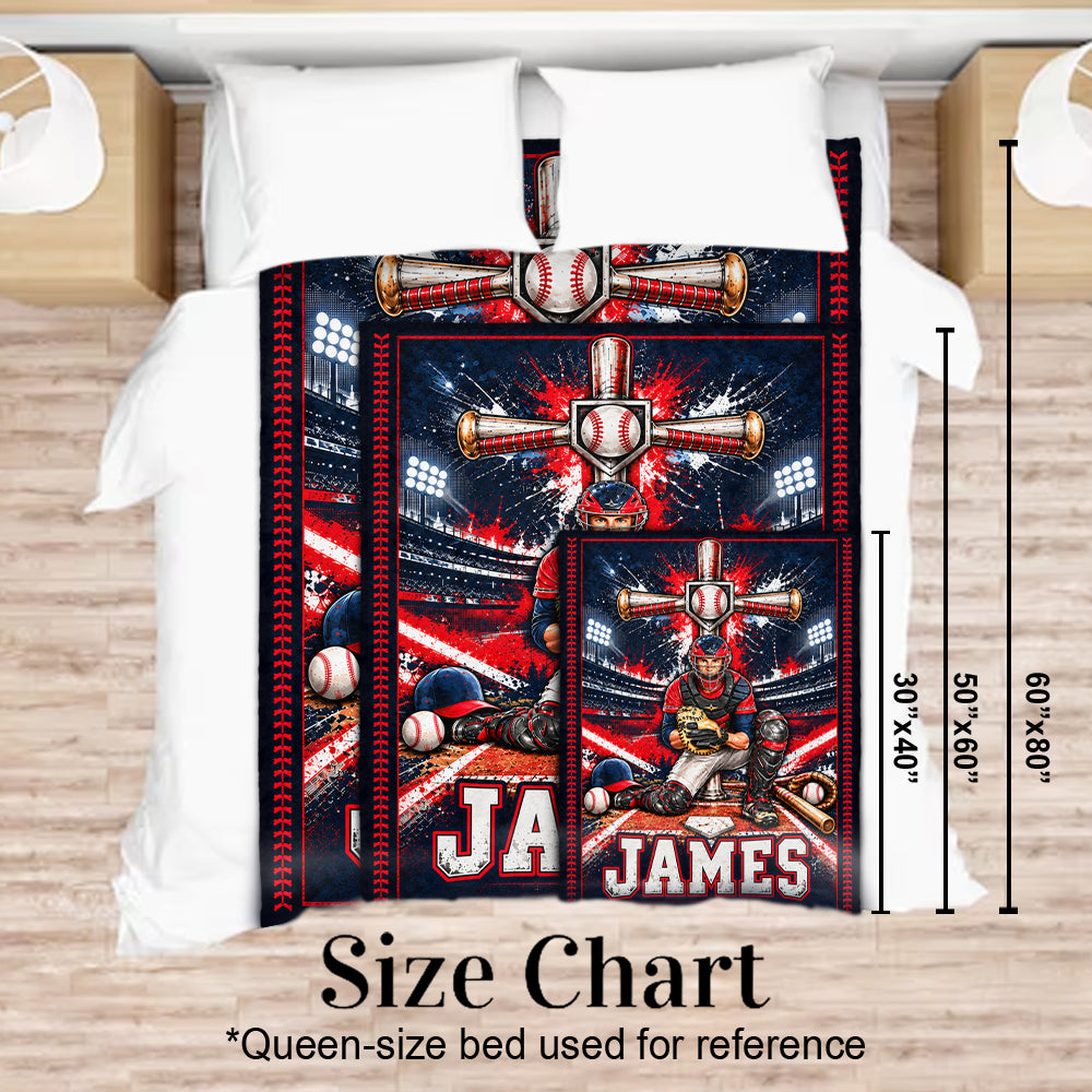 Gott lieben, Baseball spielen - Personalisierte Baseball-Decke