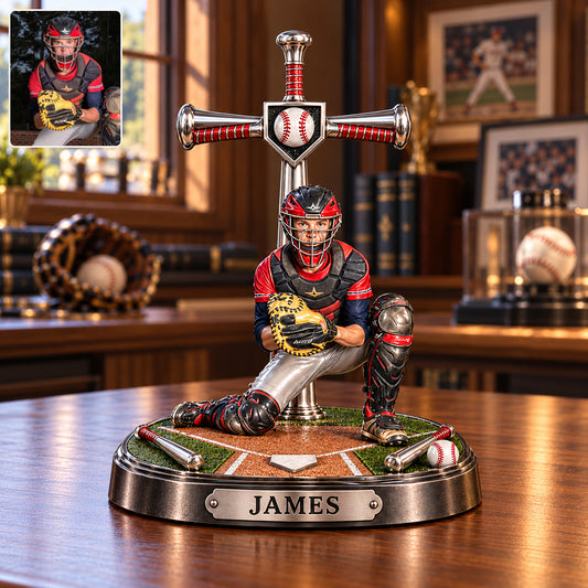 Gott lieben, Baseball spielen - Personalisierte Baseball 3D-Plakette