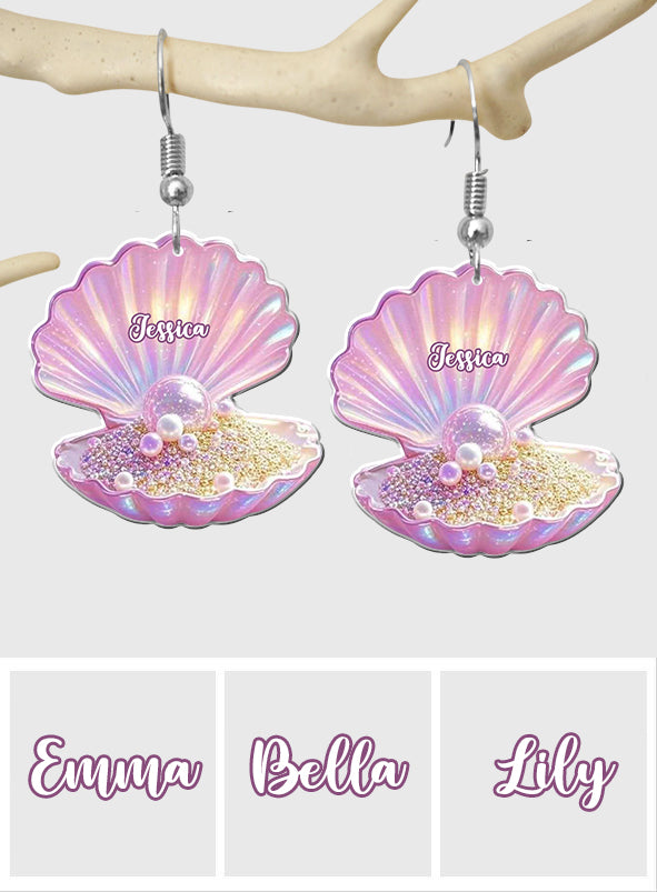Pink Pearl Shell - Personalized Sea Lover Earrings