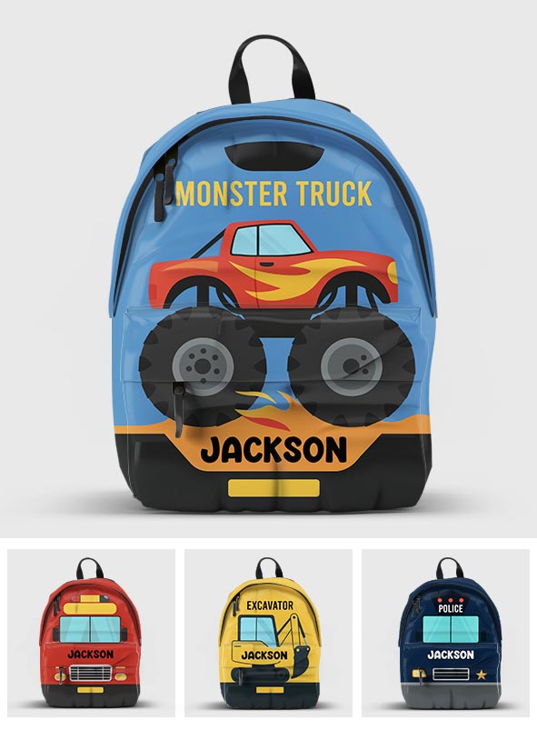 Custom Vehicle - Personalized Kid Backpack