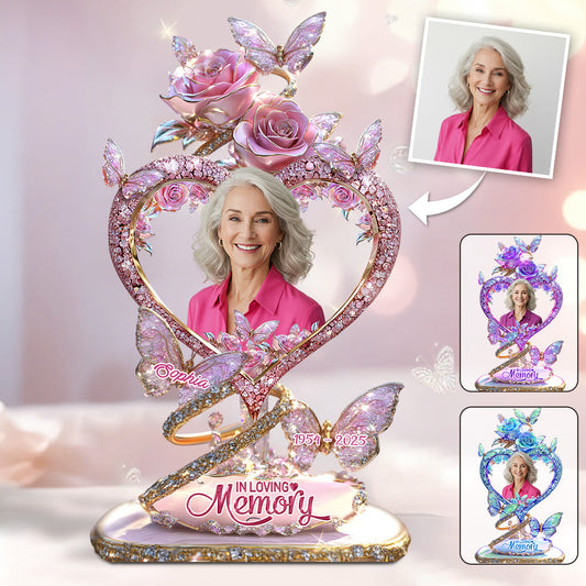 In liebevoller Erinnerung – Personalisierte Gedenktafel aus Acryl in individueller Form