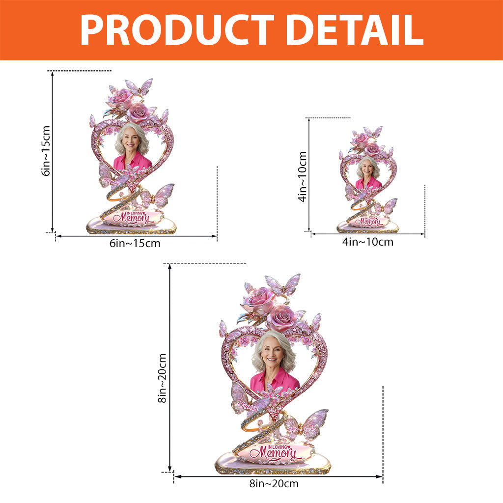 In liebevoller Erinnerung – Personalisierte Gedenktafel aus Acryl in individueller Form