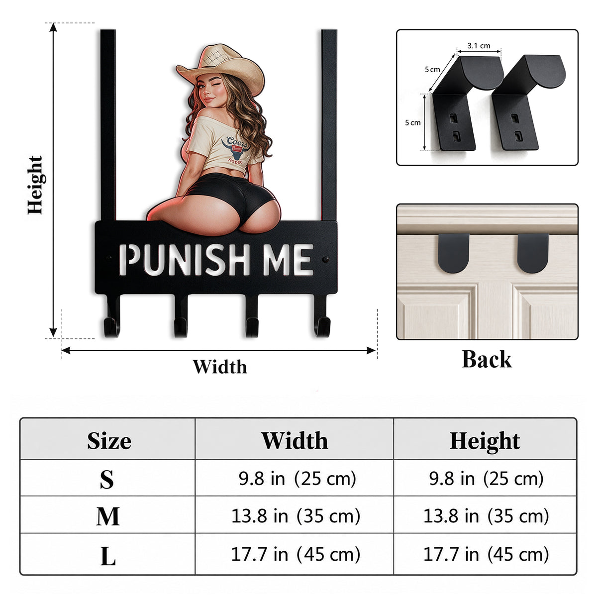 Punish Me - Personalized Spicy Couple Metal Door Hooks