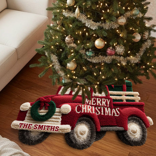 Frohe Weihnachten – Personalisierter Weihnachtsbaumrock in Familienform