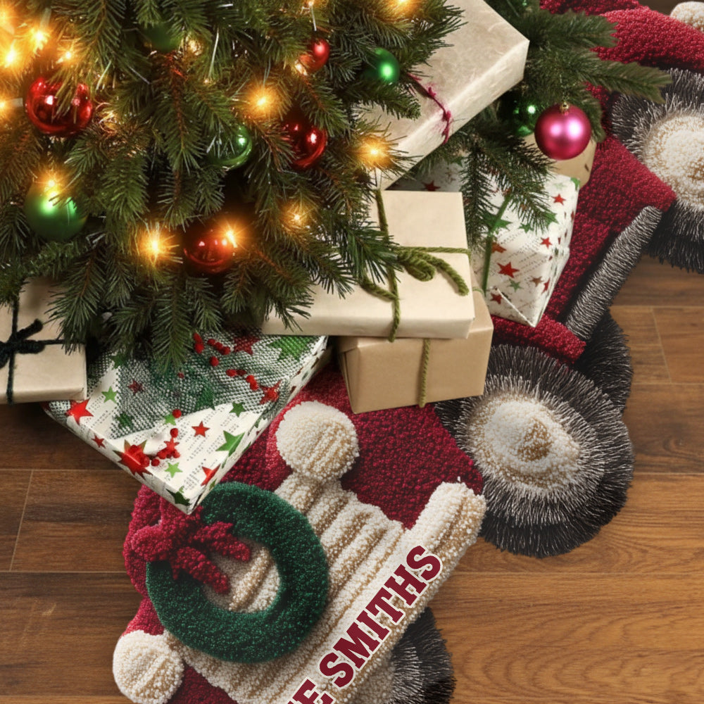 Merry Christmas - Personalized Family Shaped Tree Skirt