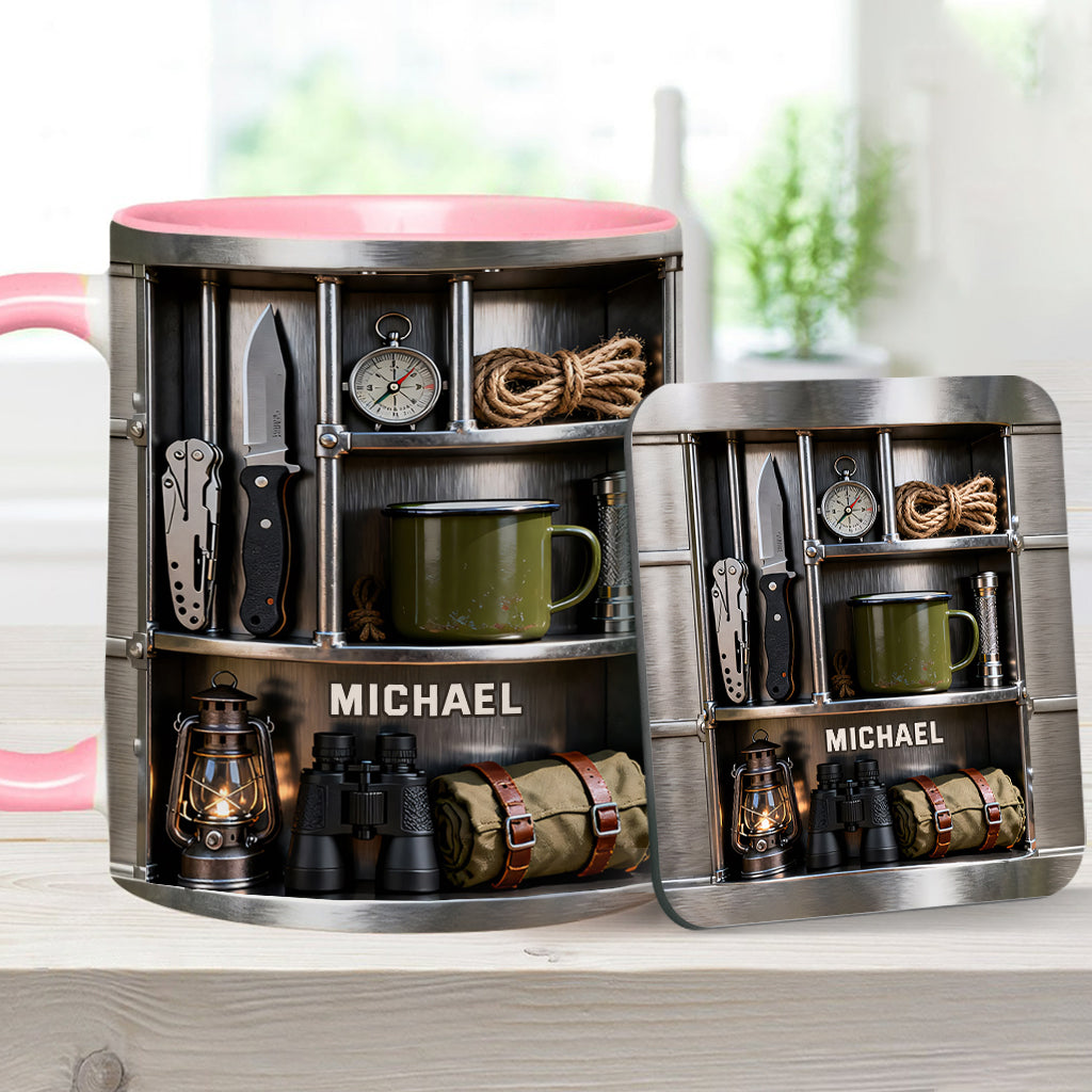 Camping-Liebe – Personalisierte Camping-Tasse & Untersetzer