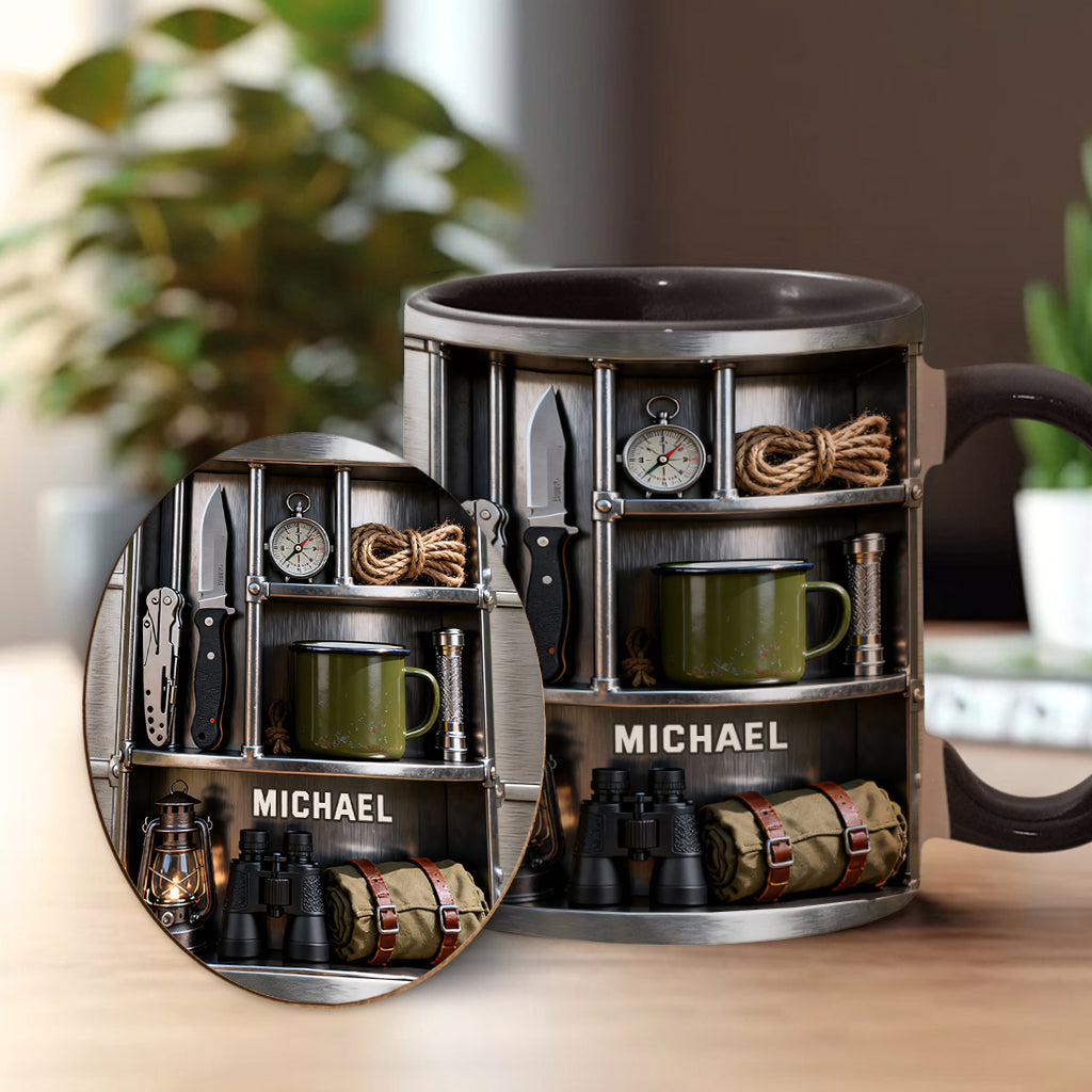 Camping-Liebe – Personalisierte Camping-Tasse & Untersetzer