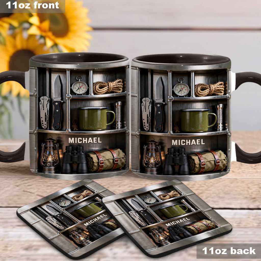 Camping-Liebe – Personalisierte Camping-Tasse & Untersetzer