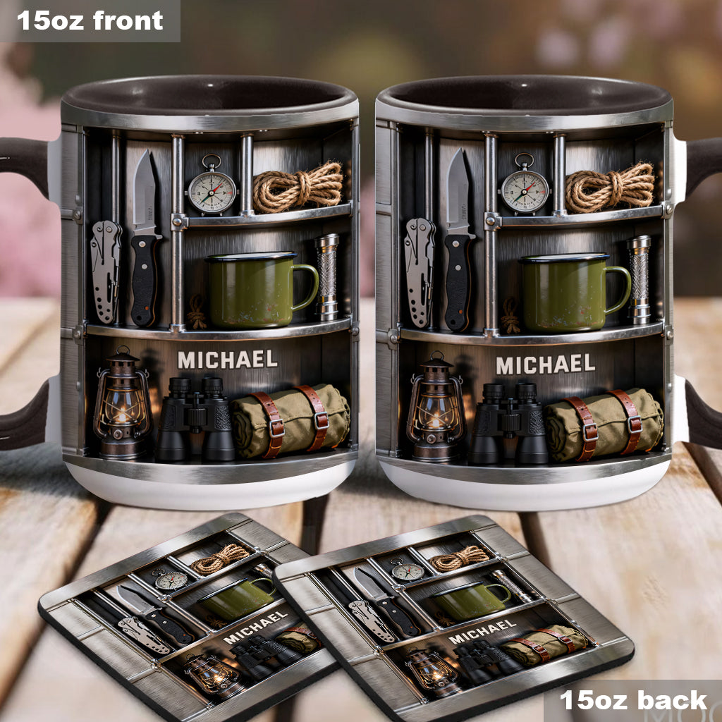 Camping-Liebe – Personalisierte Camping-Tasse & Untersetzer