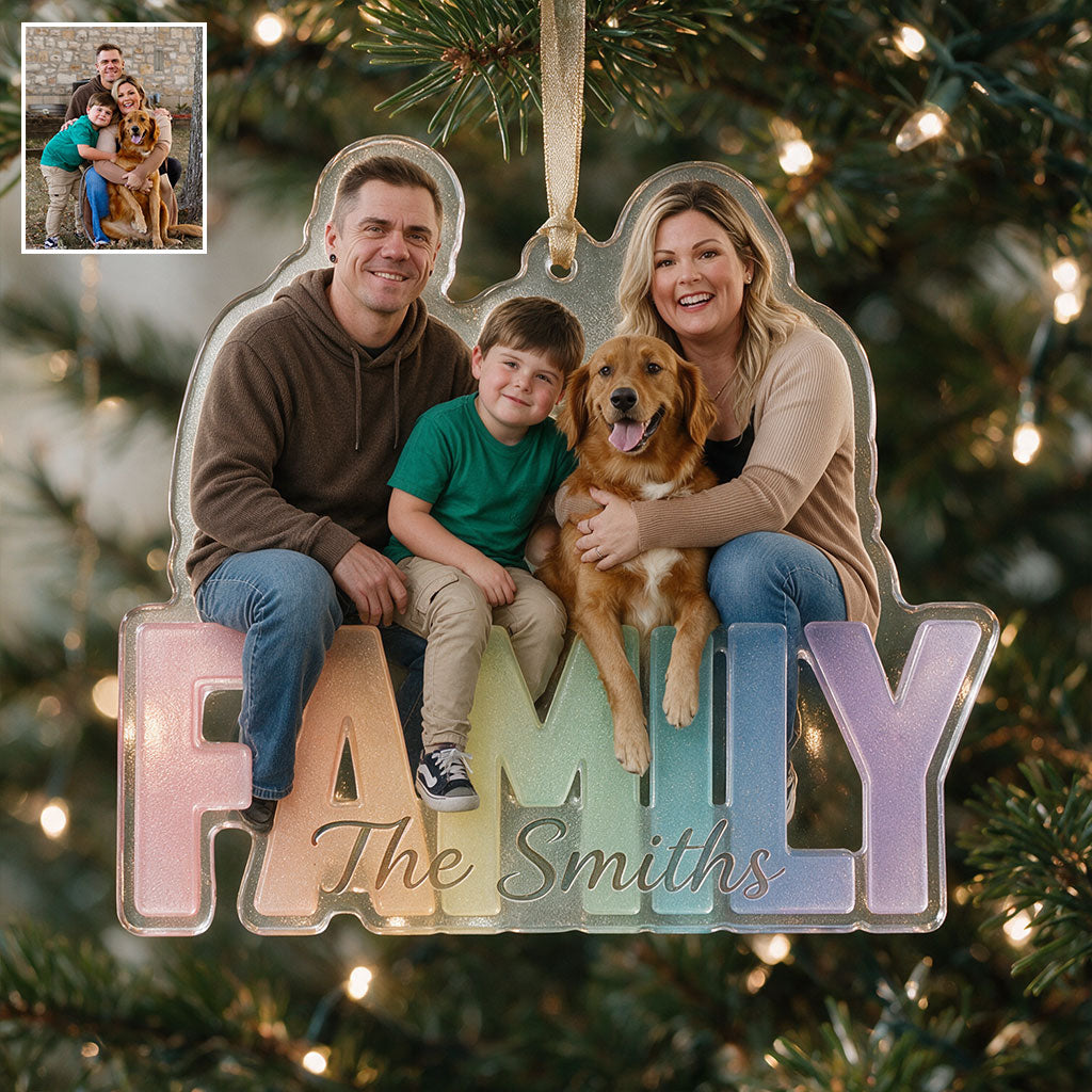 Family Forever - Personalized Family Custom Shape Glass Ornament