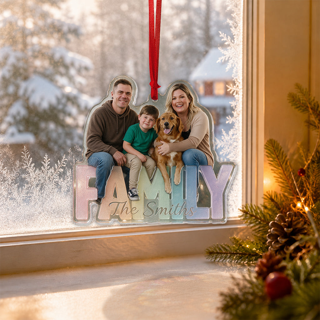 Family Forever - Personalized Family Custom Shape Glass Ornament
