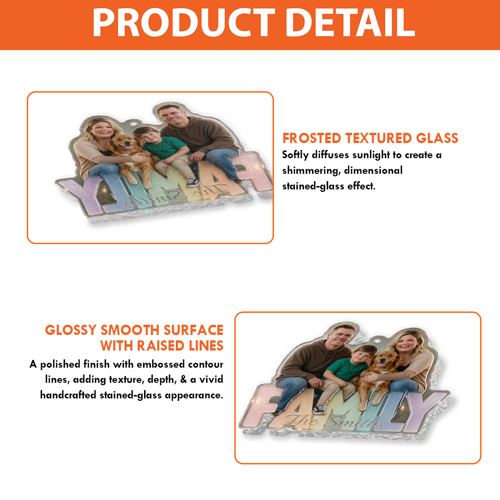 Family Forever - Personalized Family Custom Shape Glass Ornament