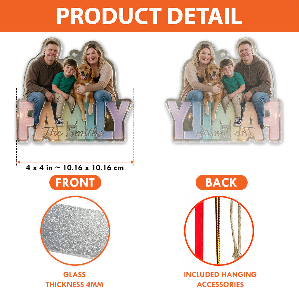 Family Forever - Personalized Family Custom Shape Glass Ornament
