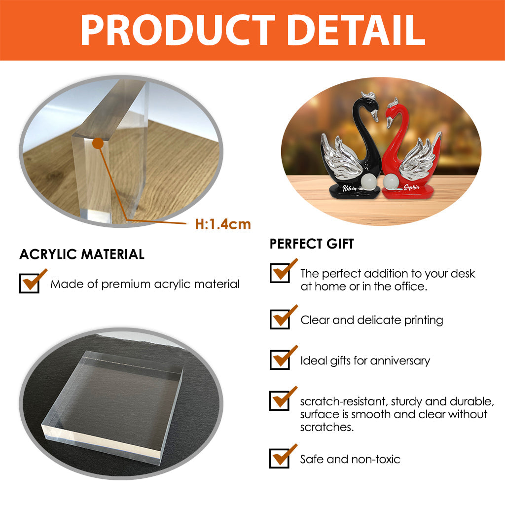 „Du und ich, wir schaffen das“ – personalisierte Acrylplakette in individueller Form für Paare