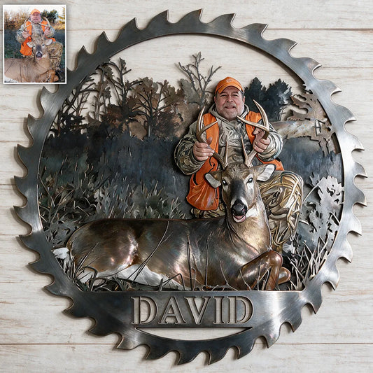 Custom From Any Photo - Personalized Hunting 3D Printed Cut Metal Sign
