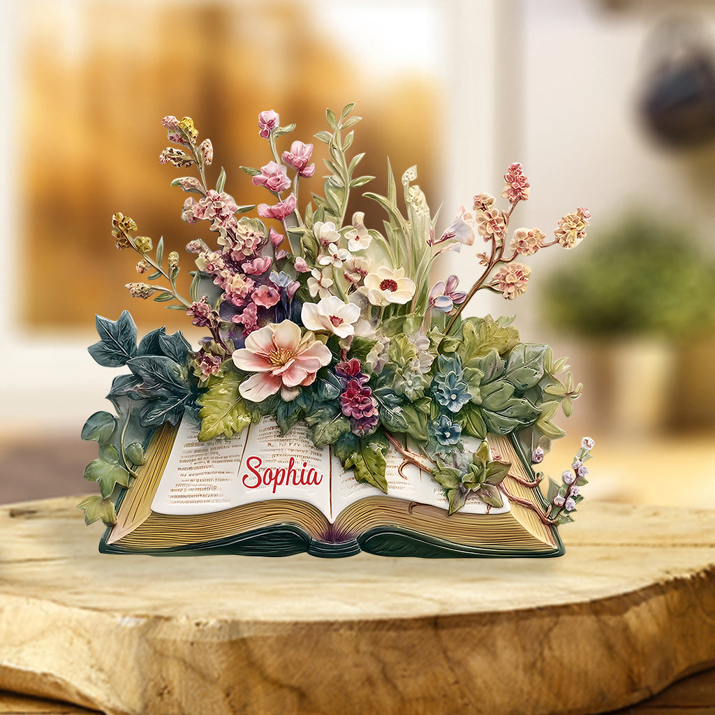 Einfach ein Mädchen, das gerne liest – Geschenk für Bücherliebhaber – Personalisierte Acrylplakette in Buchform