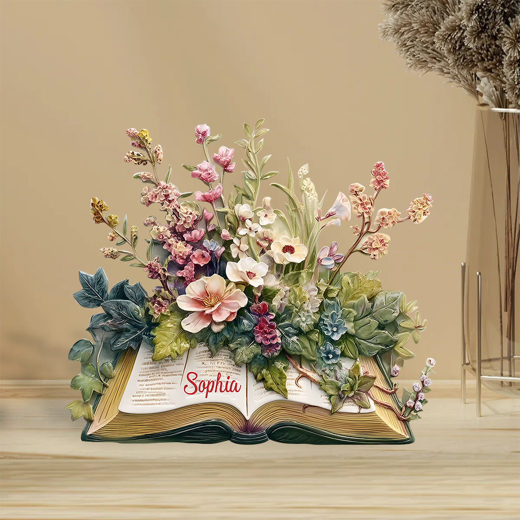 Einfach ein Mädchen, das gerne liest – Geschenk für Bücherliebhaber – Personalisierte Acrylplakette in Buchform