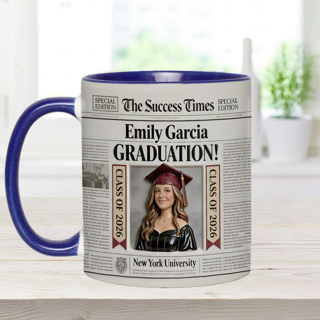 The Success Times – Personalisierte Abschluss-Tasse mit Akzent