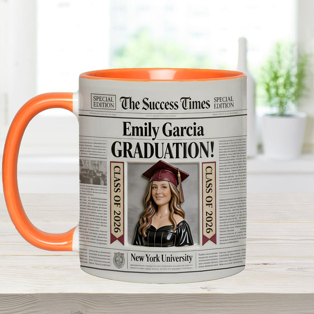 The Success Times – Personalisierte Abschluss-Tasse mit Akzent