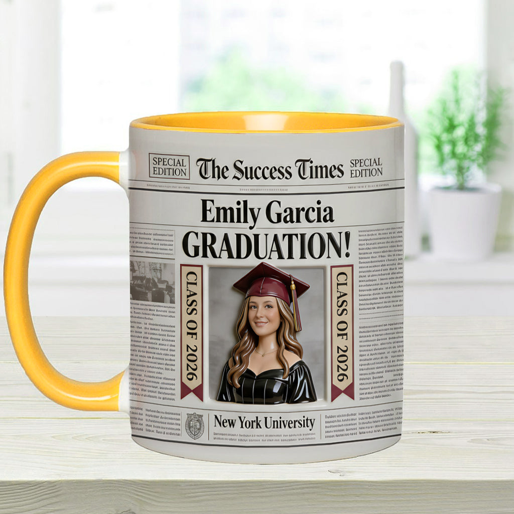 The Success Times – Personalisierte Abschluss-Tasse mit Akzent