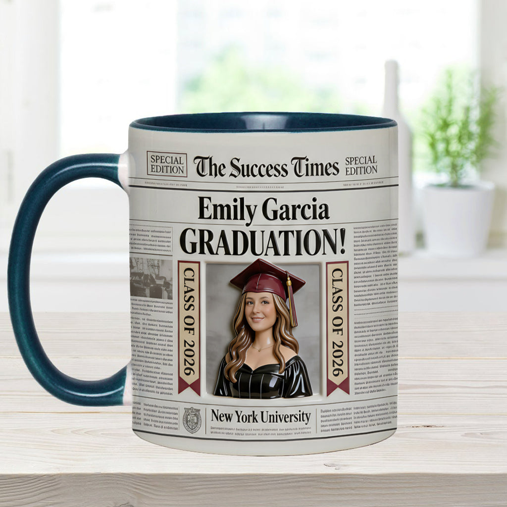 The Success Times – Personalisierte Abschluss-Tasse mit Akzent
