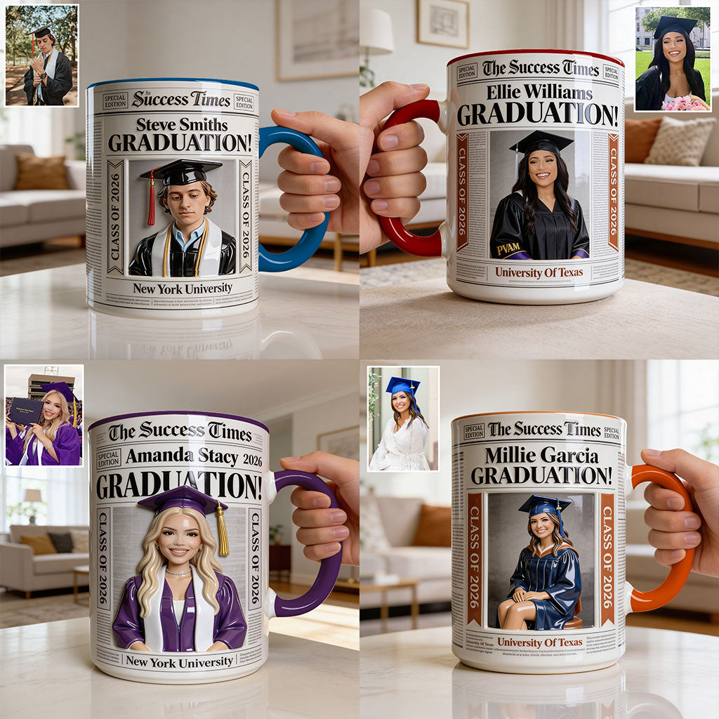 The Success Times – Personalisierte Abschluss-Tasse mit Akzent
