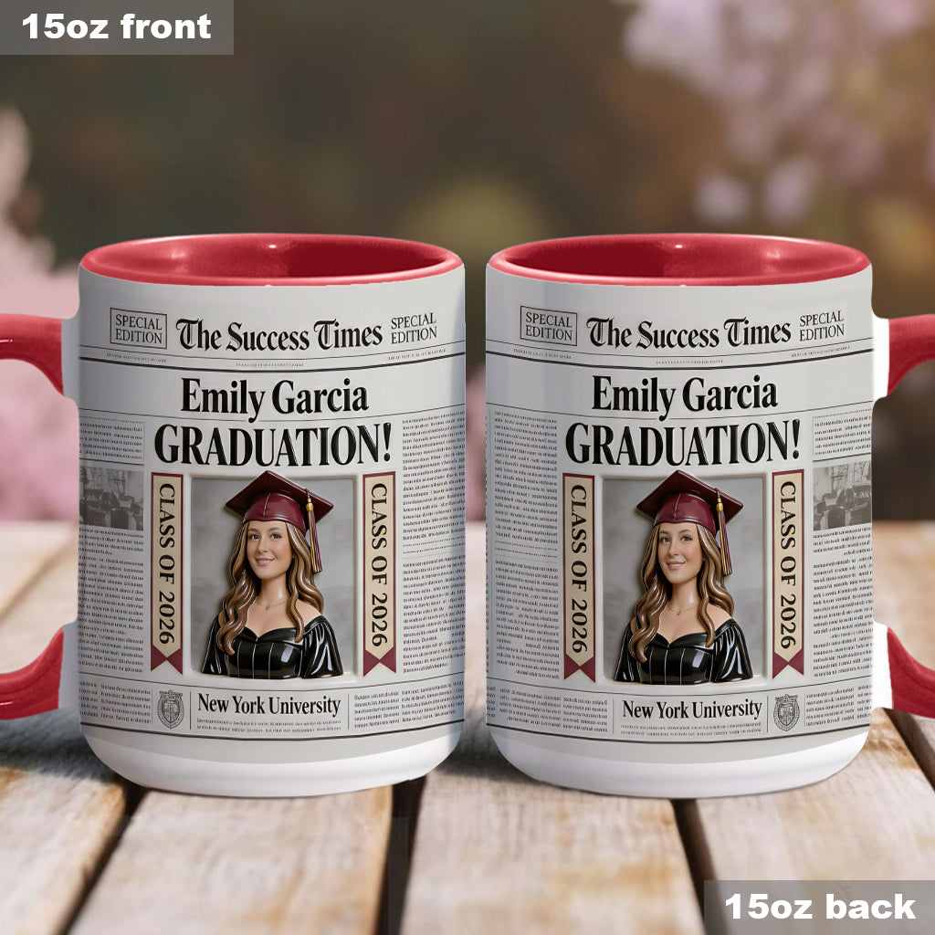 The Success Times – Personalisierte Abschluss-Tasse mit Akzent