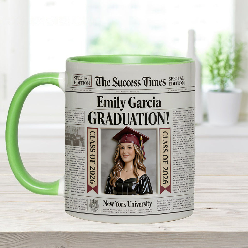 The Success Times – Personalisierte Abschluss-Tasse mit Akzent